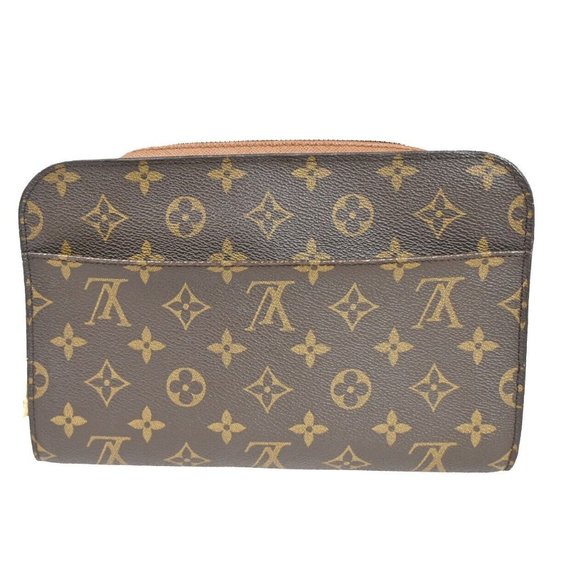 LOUIS VUITTON Orsay Clutch Hand Bag Monogram Leather Brown France - Picture 15 of 15
